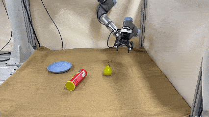 Put the snack package into the blue plate